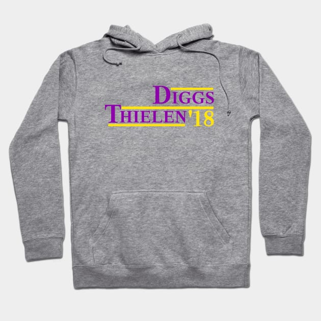 Diggs & Thielen 2018 (Purple Letters) Hoodie by Cash Clothing